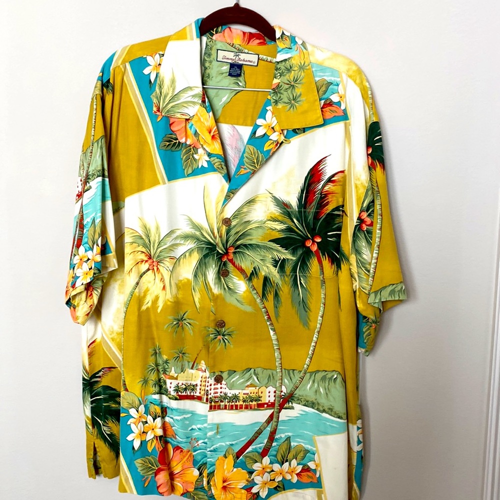 Tommy Bahama XL Silk. Purchased at Royal Hawaiian Resort on Waikiki Beach!